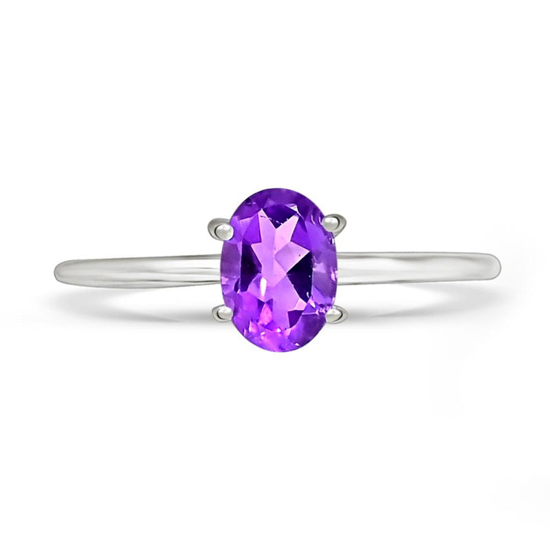 7*5 MM Oval - Amethyst Faceted Ring - RBC305-AMF Catalogue