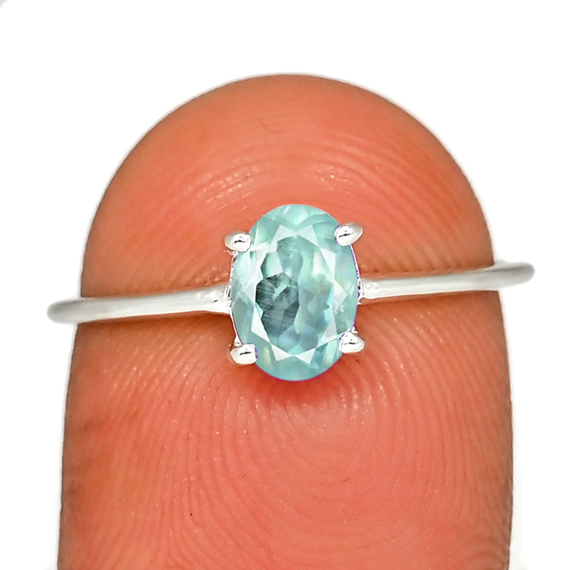 7*5 MM Oval - Aquamarine Faceted Ring - RBC305-AQ Catalogue