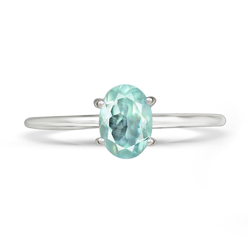 7*5 MM Oval - Aquamarine Faceted Ring - RBC305-AQ Catalogue