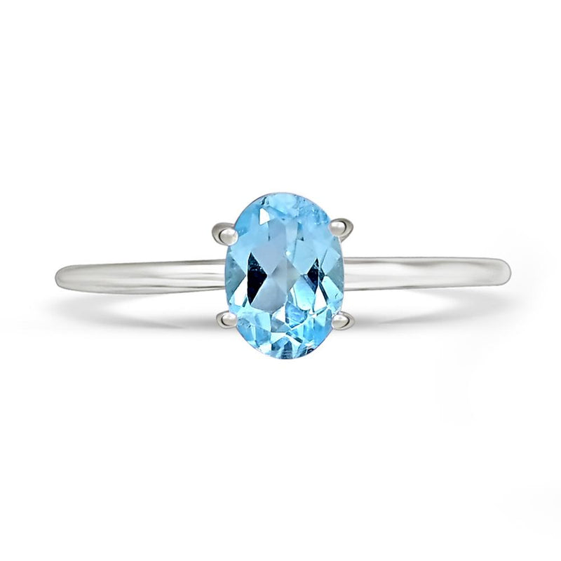 7*5 MM Oval - Blue Topaz Ring - RBC305-BT Catalogue