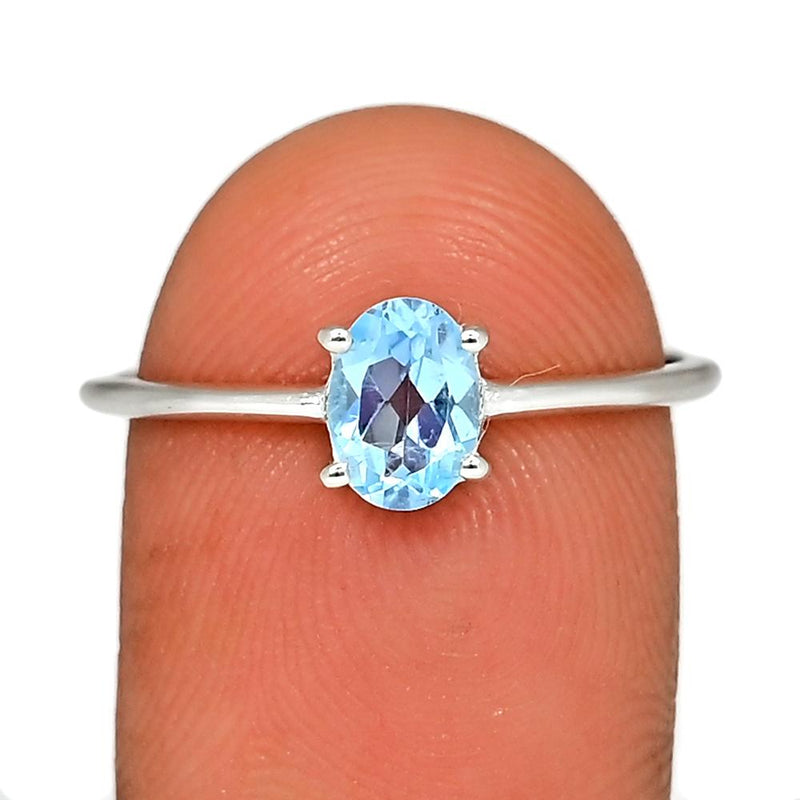 7*5 MM Oval - Blue Topaz Ring - RBC305-BT Catalogue