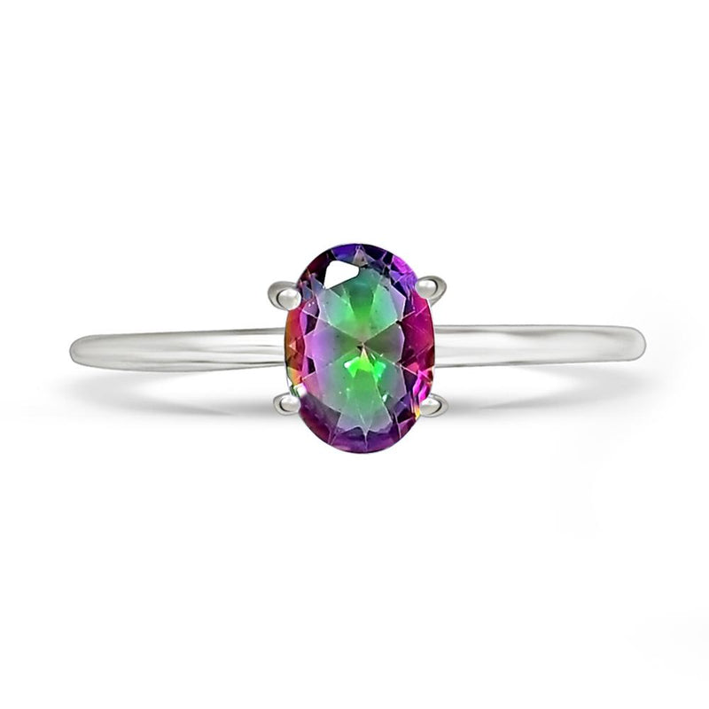 7*5 MM Oval - Mystic Topaz Ring - RBC305-MT Catalogue