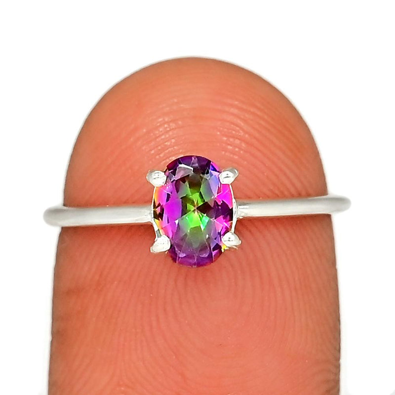 7*5 MM Oval - Mystic Topaz Ring - RBC305-MT Catalogue