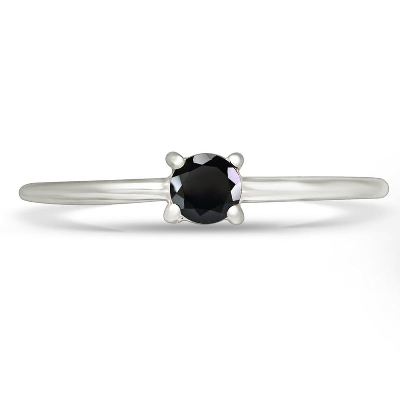 5*5 MM Round - Black Spinal Silver Ring - RBC306-BS Catalogue