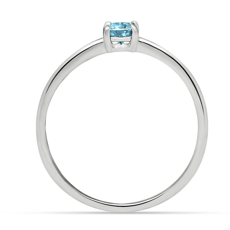 5*5 MM Round - Blue Topaz Silver Ring - RBC306-BT Catalogue