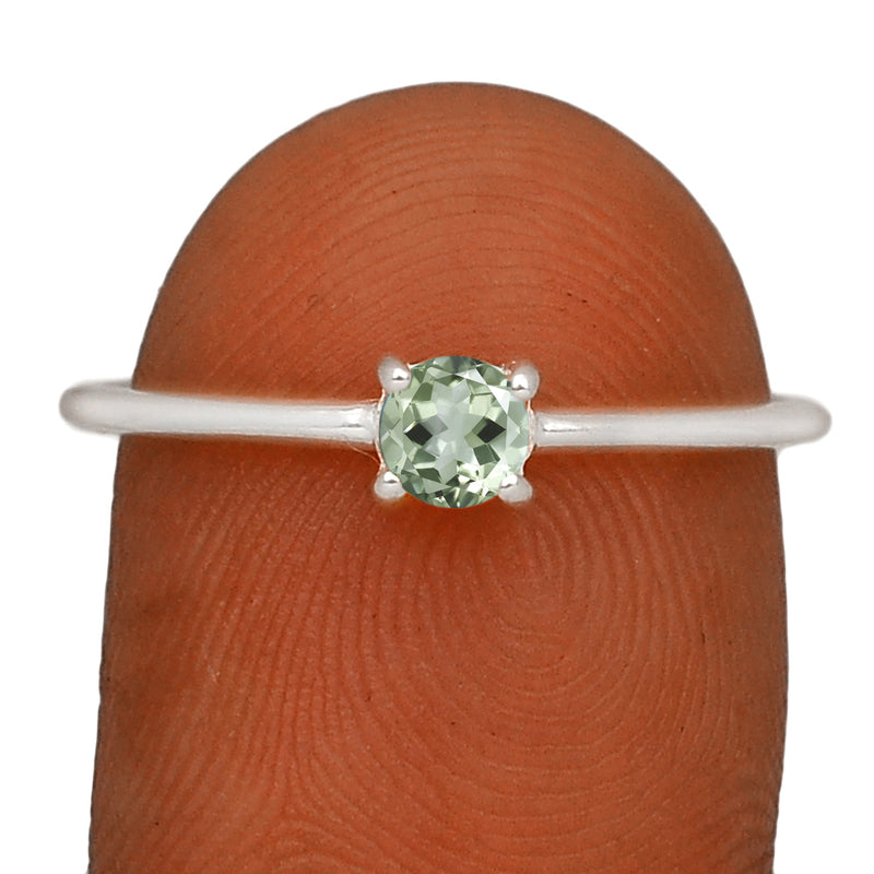 5*5 MM Round - Green Amethyst Ring - RBC306-GA Catalogue