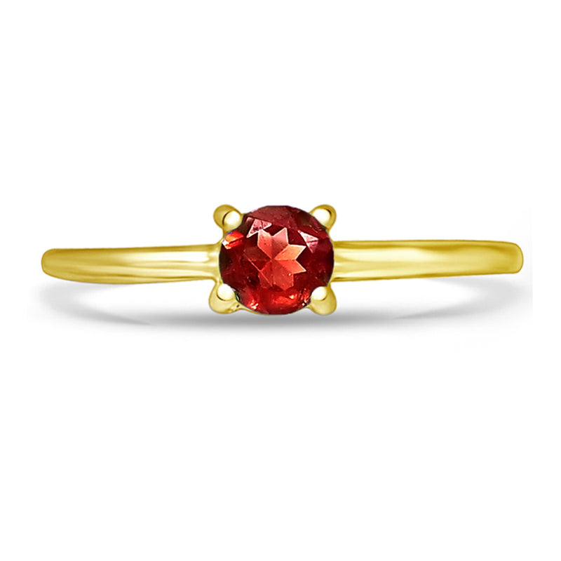 5*5 MM Round - 18k Gold Vermeil - Garnet Faceted Ring - RBC306G-GRF Catalogue
