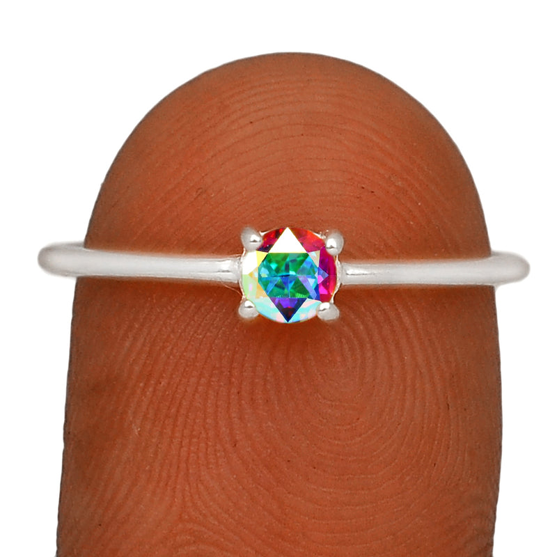 5*5 MM Round - Mercury Mystic Topaz Ring - RBC306-MMT Catalogue