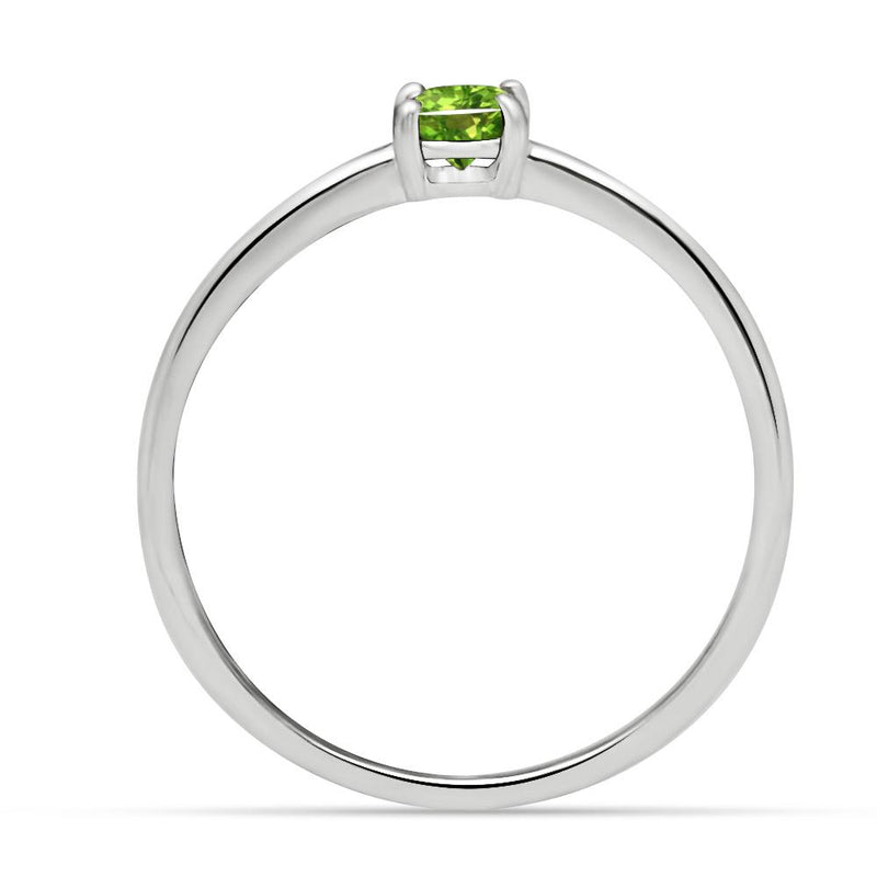 5*5 MM Round - Peridot Silver Ring - RBC306-P Catalogue