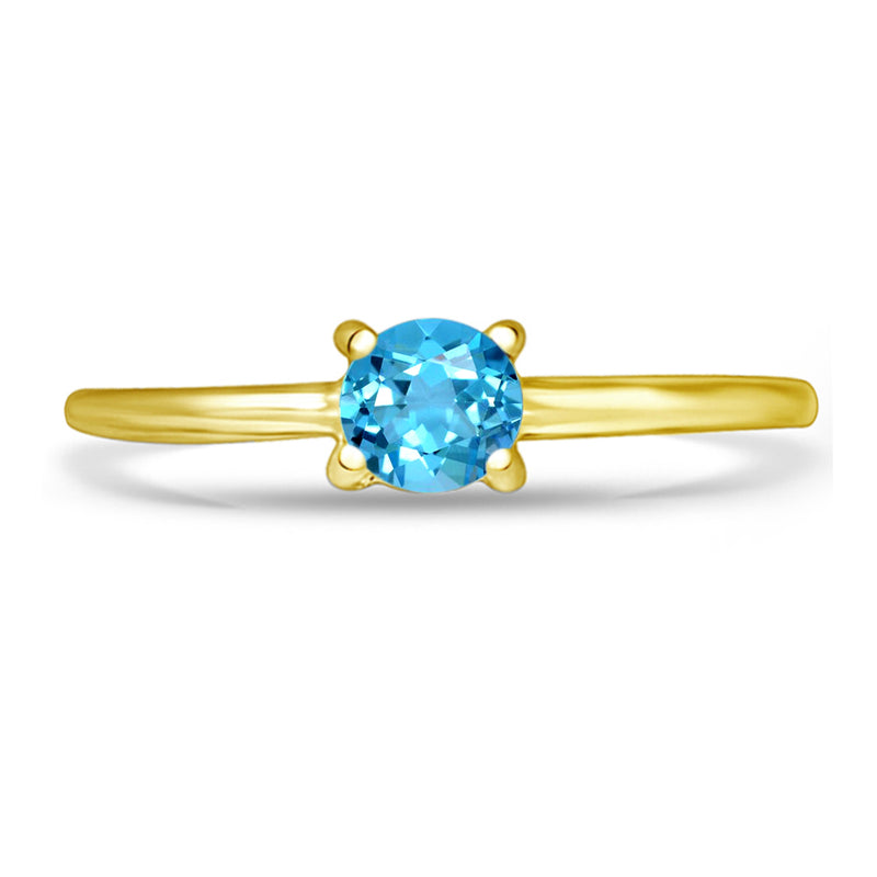 5*5 MM Round - 18k Gold Vermeil - Blue Topaz Ring - RBC306G-BT Catalogue
