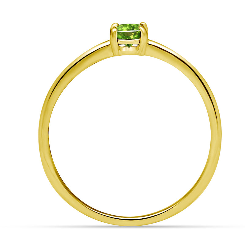 5*5 MM Round - 18k Gold Vermeil - Peridot Ring - RBC306G-P Catalogue