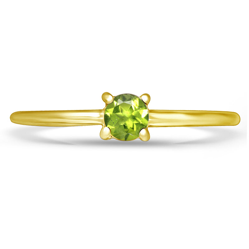 5*5 MM Round - 18k Gold Vermeil - Peridot Ring - RBC306G-P Catalogue