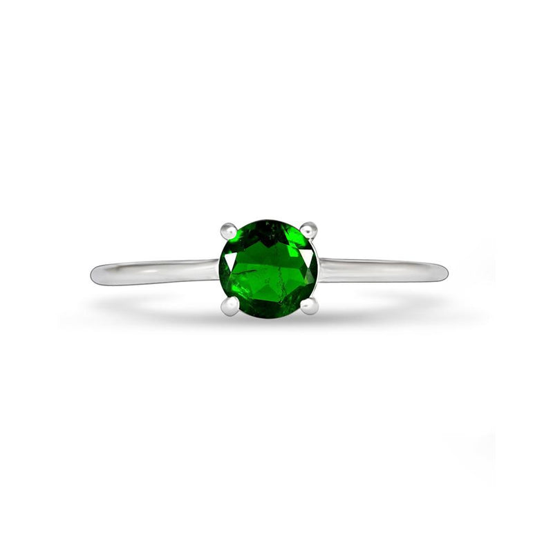 4*4 MM Round - Chrome Diopside Faceted Silver Ring - RBC307-CDF Catalogue