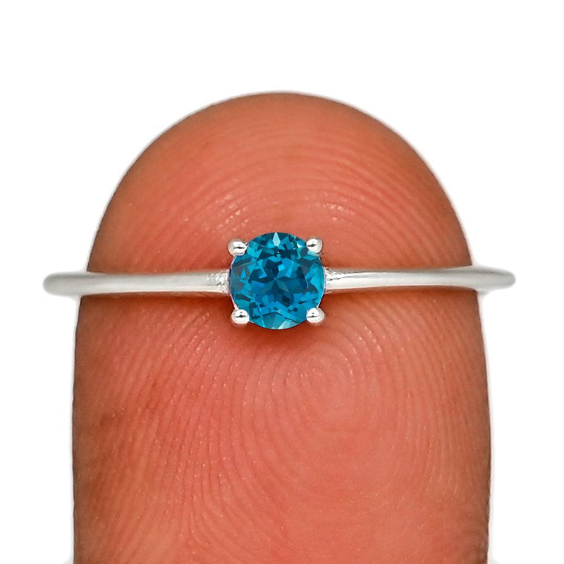 4*4 MM Round - London Blue Topaz Ring - RBC307- LBT Catalogue