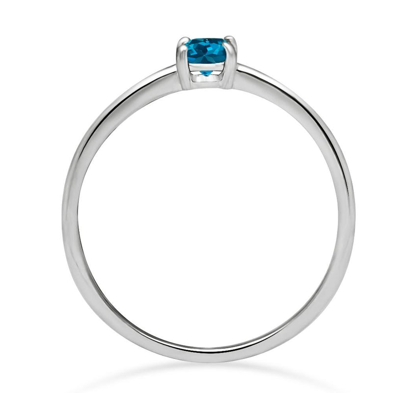 4*4 MM Round - London Blue Topaz Ring - RBC307- LBT Catalogue