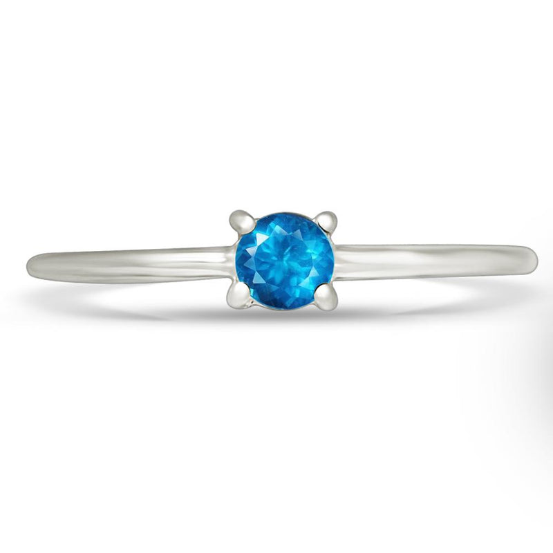 4*4 MM Round - Neon Blue Apatite Faceted Silver Ring - RBC307-NBF Catalogue