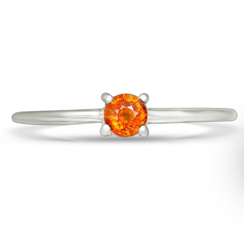 4*4 MM Round - Mandarin Garnet Faceted Silver Ring - RBC307-OGF Catalogue