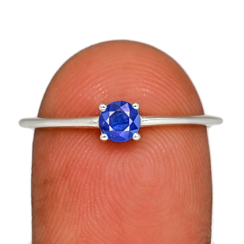 4*4 MM Round - Natural Sapphire Silver Ring - RBC307-S Catalogue