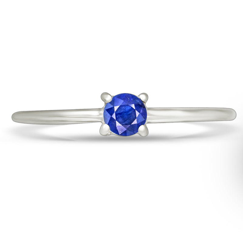 4*4 MM Round - Sapphire Silver Ring - RBC307-S Catalogue