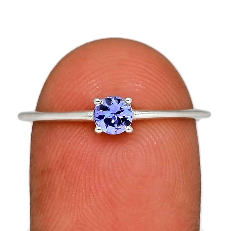 4*4 MM Round - Tanzanite Faceted Silver Ring - RBC307-TZF Catalogue