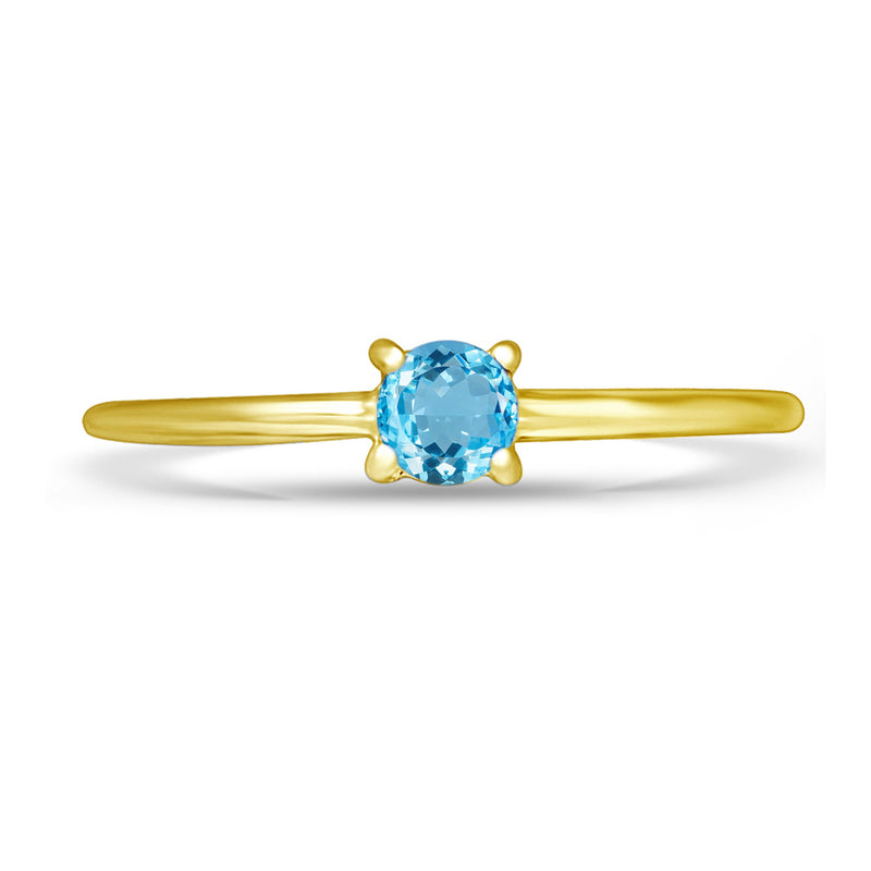 4*4 MM Round - 18k Gold Vermeil - Blue Topaz Jewelry Ring - RBC307G-BT Catalogue