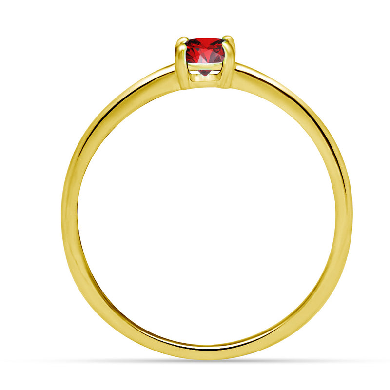 4*4 MM Round - 18k Gold Vermeil - Garnet Faceted Jewelry Ring - RBC307G-GRF Catalogue