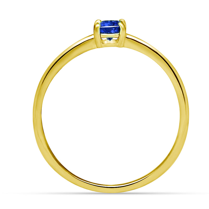 4*4 MM Round - 18k Gold Vermeil - Kyanite Faceted Ring - RBC307G- KYF Catalogue
