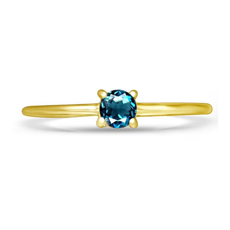 4*4 MM Round - 18k Gold Vermeil - London Blue Topaz Ring - RBC307G-LBT Catalogue