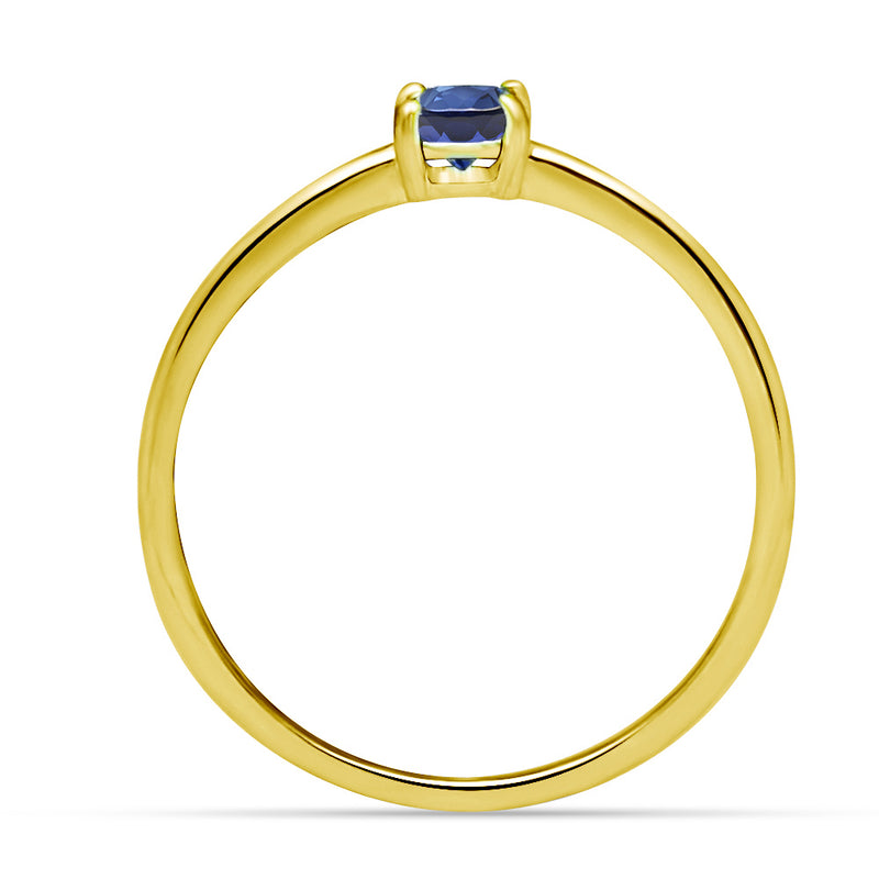 4*4 MM Round - 18k Gold Vermeil - Natural Sapphire Faceted Ring - RBC307G-S Catalogue