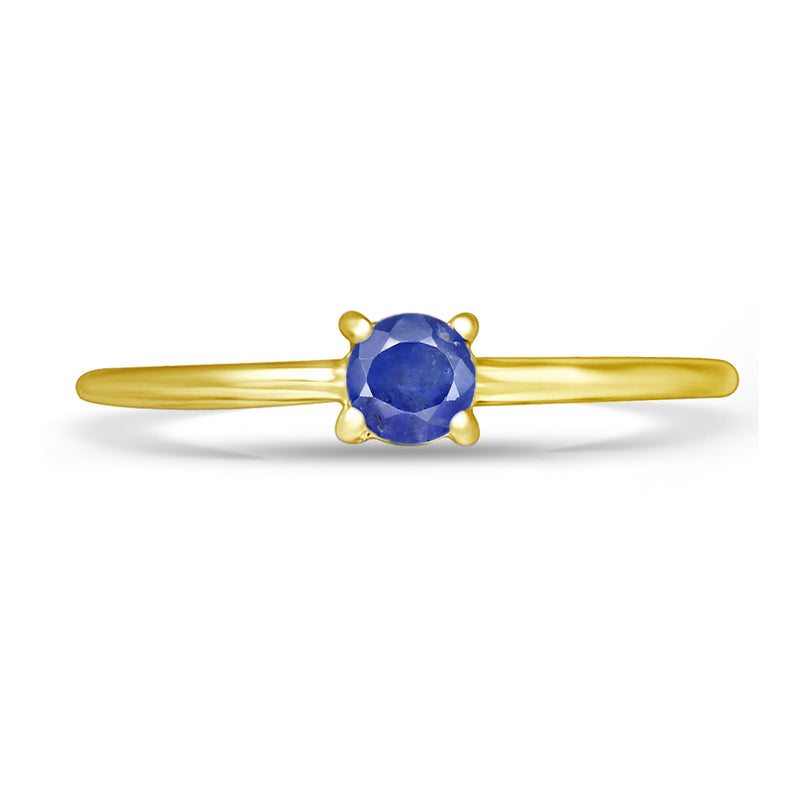 4*4 MM Round - 18k Gold Vermeil - Natural Sapphire Faceted Ring - RBC307G-S Catalogue