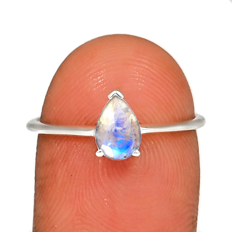 6*4 MM Pear - Rainbow Moonstone Faceted Ring - RBC308-RMF Catalogue