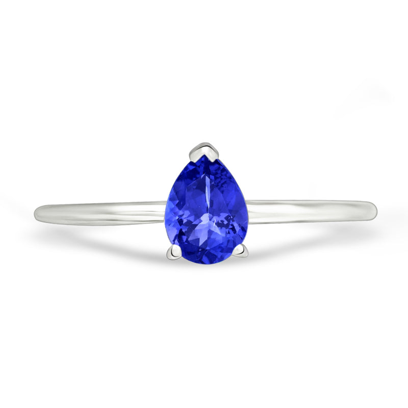6*4 MM Pear - Tanzanite Faceted Silver Ring - RBC308-TZF Catalogue