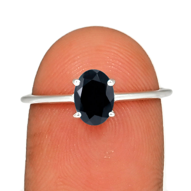 6*4 MM Oval - Black Spinal Faceted Silver Ring - RBC309-BSF Catalogue