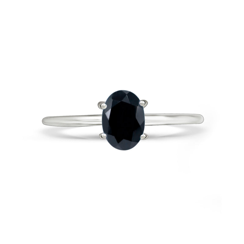 6*4 MM Oval - Black Spinal Faceted Silver Ring - RBC309-BSF Catalogue