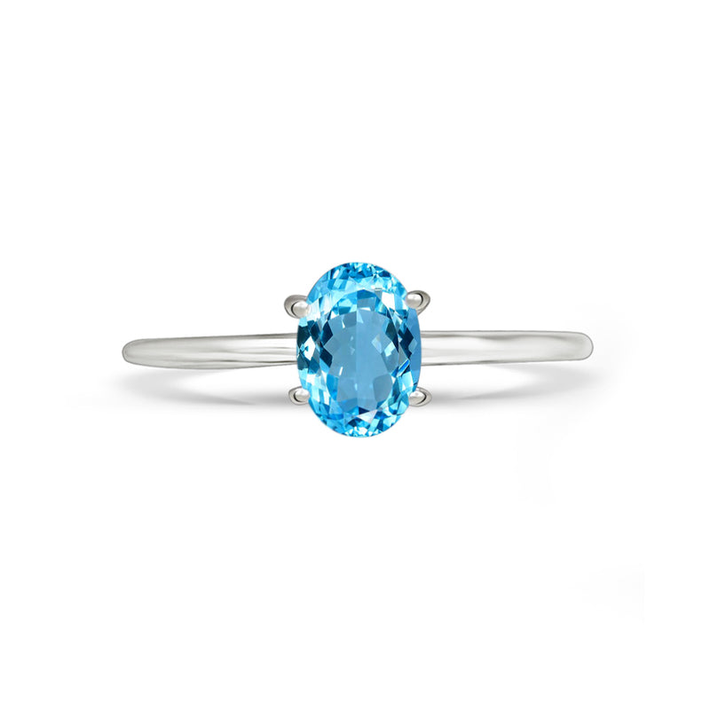 6*4 MM Oval - Blue Topaz Ring - RBC309-BT Catalogue