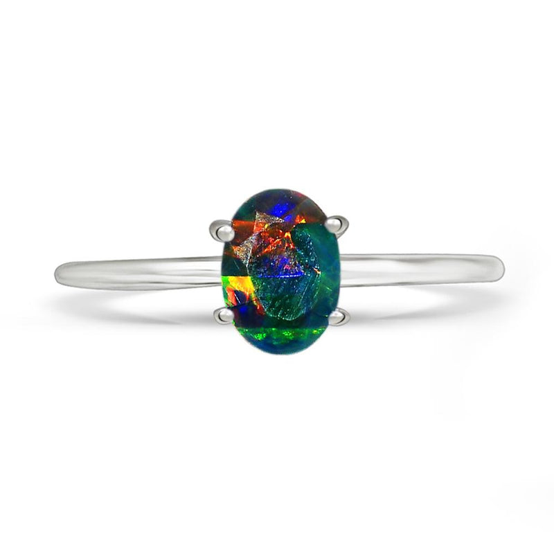 6*4 MM Oval - Chalama Black Opal Faceted Ring - RBC309-CBF Catalogue
