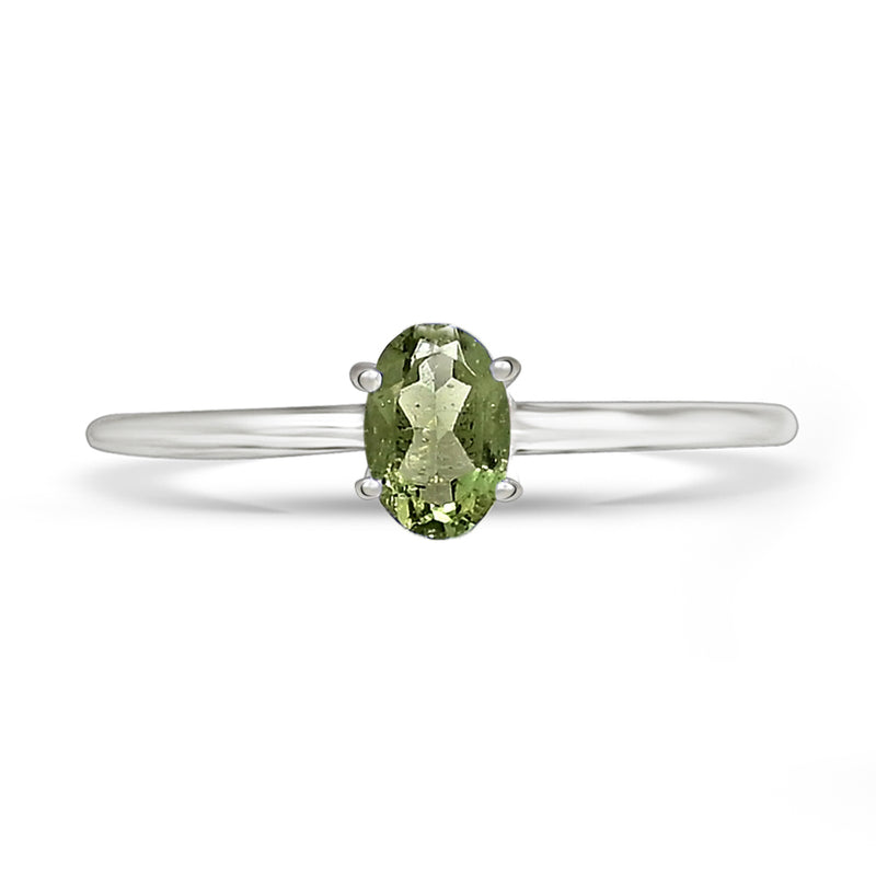 6*4 MM Oval - Moldavite Faceted Ring - RBC309-MDF Catalogue