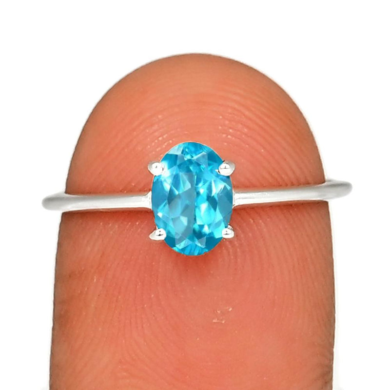 6*4 MM Oval - Neon Blue Apatite Faceted Ring - RBC309-NBF Catalogue