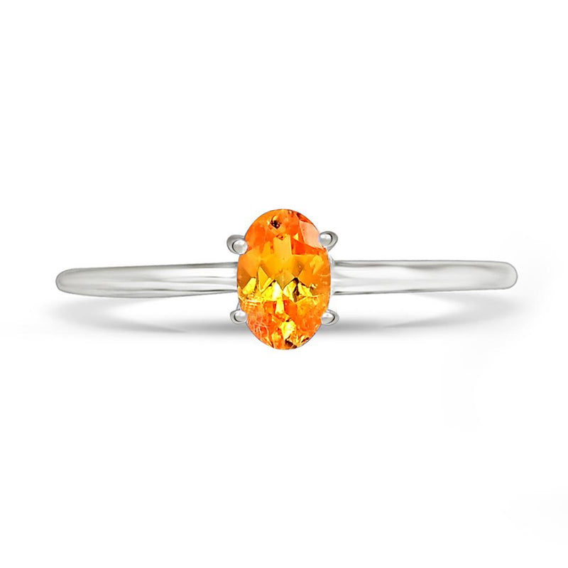 6*4 MM Oval - Mandarin Garnet Faceted Silver Ring - RBC309-OGF Catalogue