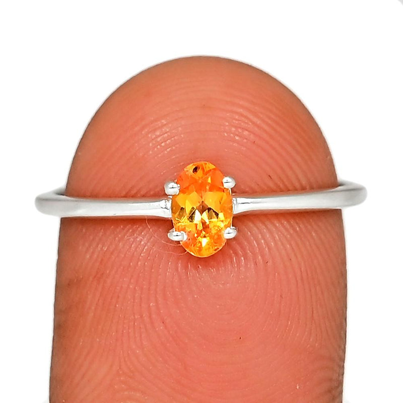6*4 MM Oval - Mandarin Garnet Faceted Silver Ring - RBC309-OGF Catalogue