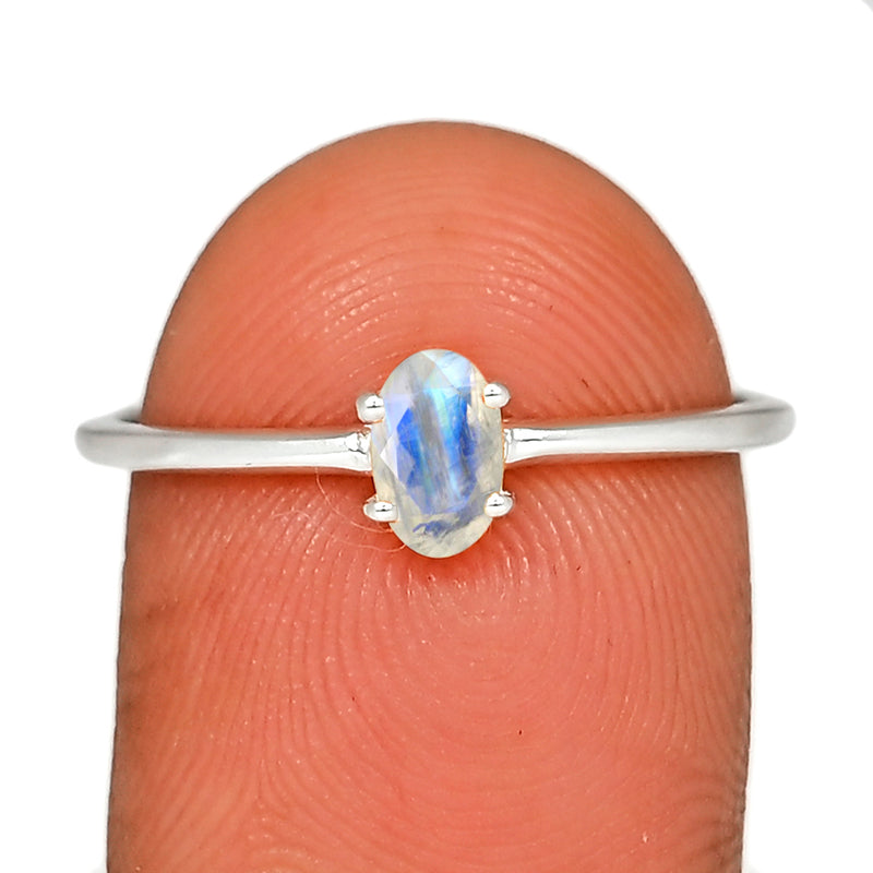6*4 MM Oval - Rainbow Moonstone Faceted Ring - RBC309-RMF Catalogue