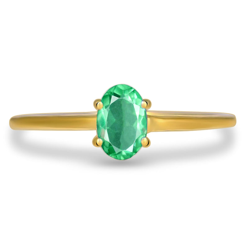8*6 MM Oval - 18k Gold Vermeil - Green Fluorite Faceted Ring - RBC322G-GFF Catalogue
