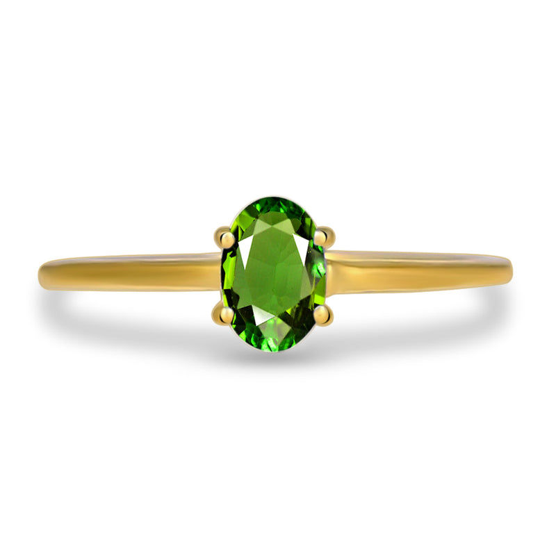 6*4 MM Oval - 18k Gold Vermeil - Green Tourmaline Faceted Ring - RBC309G-GTF Catalogue