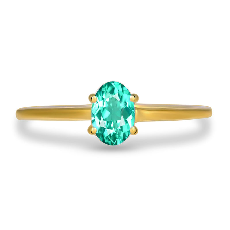 6*4 MM Oval - 18k Gold Vermeil - Neon Blue Apatite Faceted Ring - RBC309G-NBF Catalogue