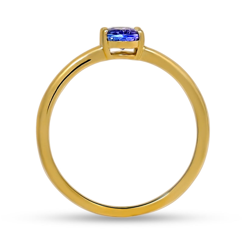 6*4 MM Oval - 18k Gold Vermeil - Tanzanite Faceted Ring - RBC309G-TZF Catalogue