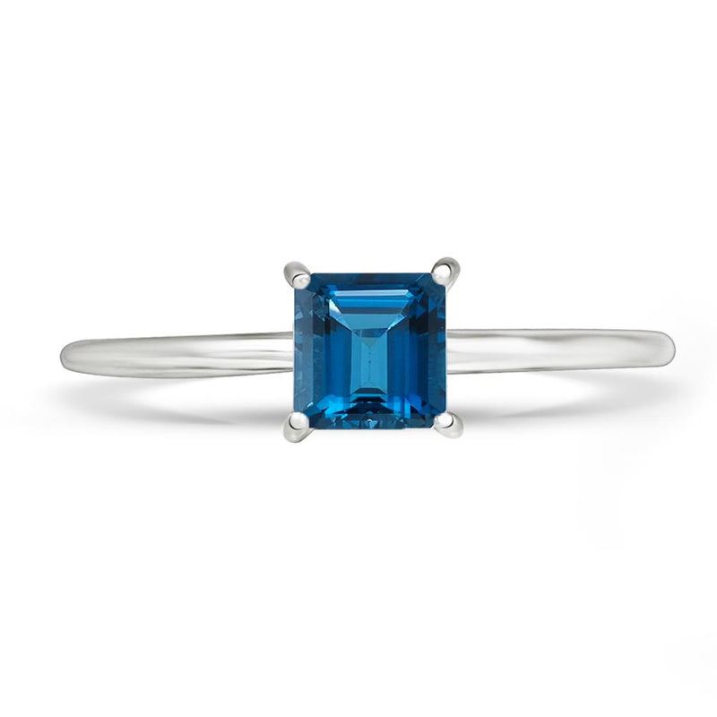 4*4 MM Square - London Blue Topaz Ring - RBC310-LBT Catalogue