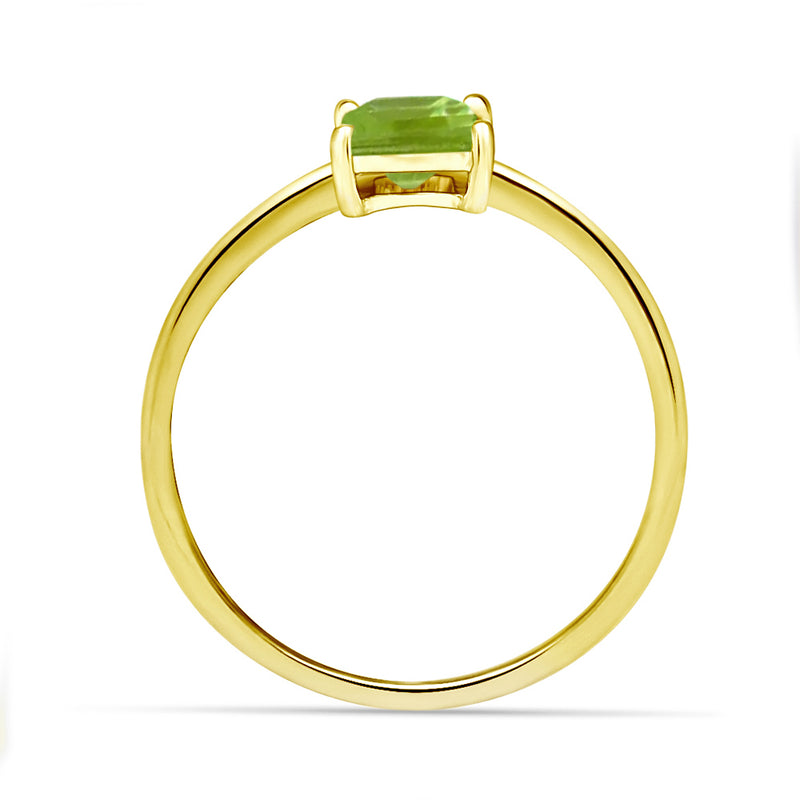 4*4 MM Square - 18k Gold Vermeil - Peridot Ring - RBC310G-P Catalogue