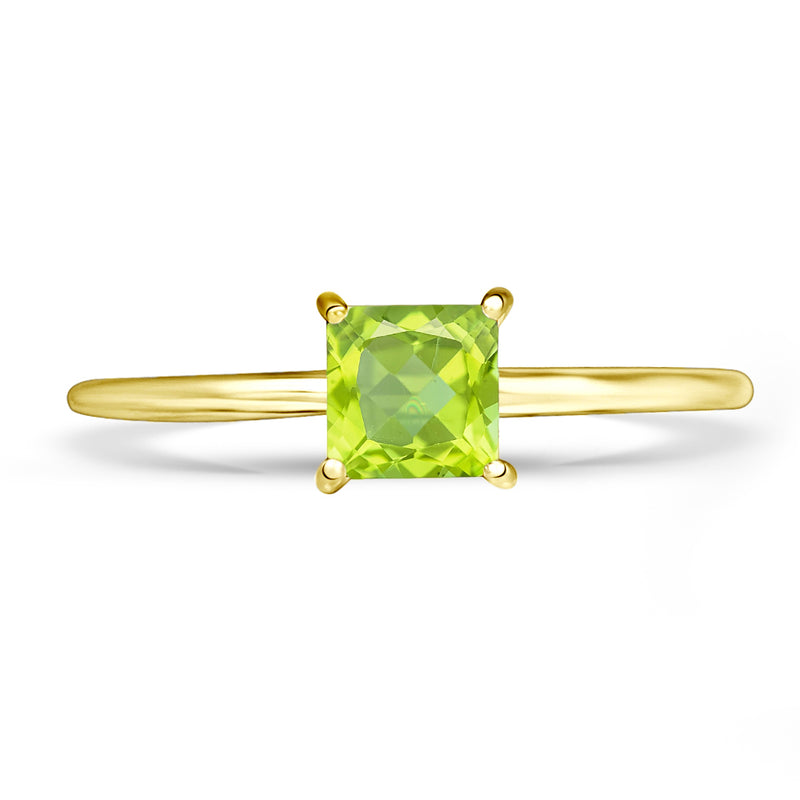 4*4 MM Square - 18k Gold Vermeil - Peridot Ring - RBC310G-P Catalogue