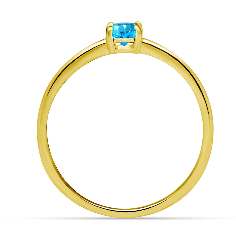 6*6 MM Round - 18k Gold Vermeil - Blue Topaz Ring - RBC313G-BT Catalogue