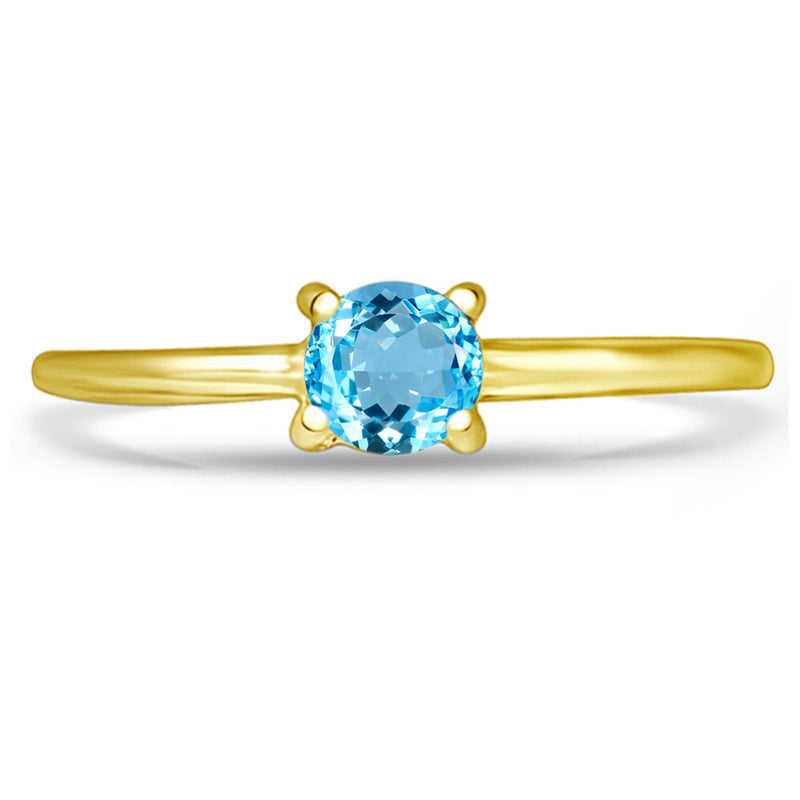 6*6 MM Round - 18k Gold Vermeil - Blue Topaz Ring - RBC313G-BT Catalogue
